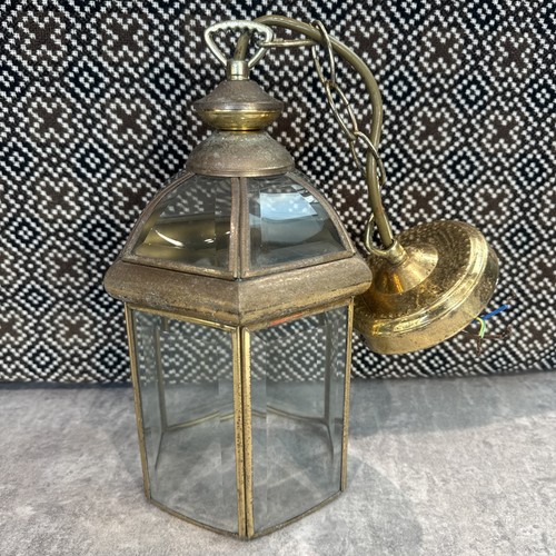 Vintage brass ceiling lantern - brass,
