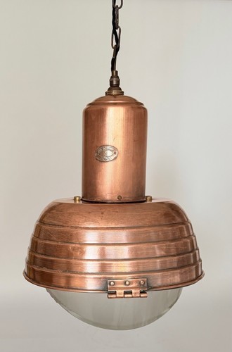 1930s holophane copper - copper, pendant