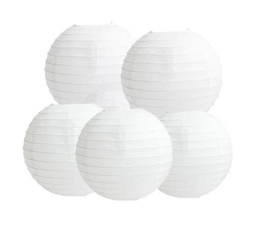 5pcs white paper lanterns - 5pcs,