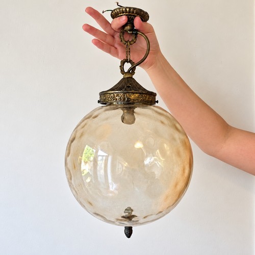 Vintage amber glass globe - vintage,