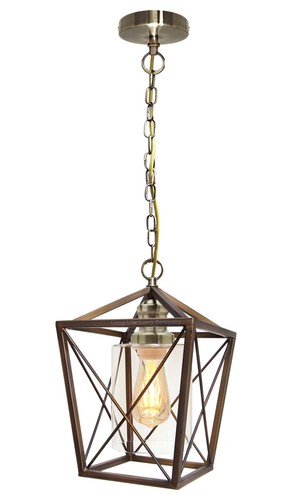 Vintage brass glass - glass, shade