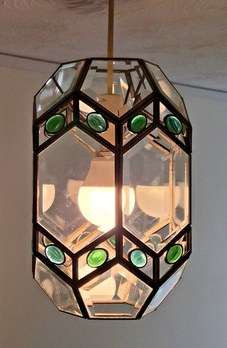 Vintage bevelled glass lantern - vintage,